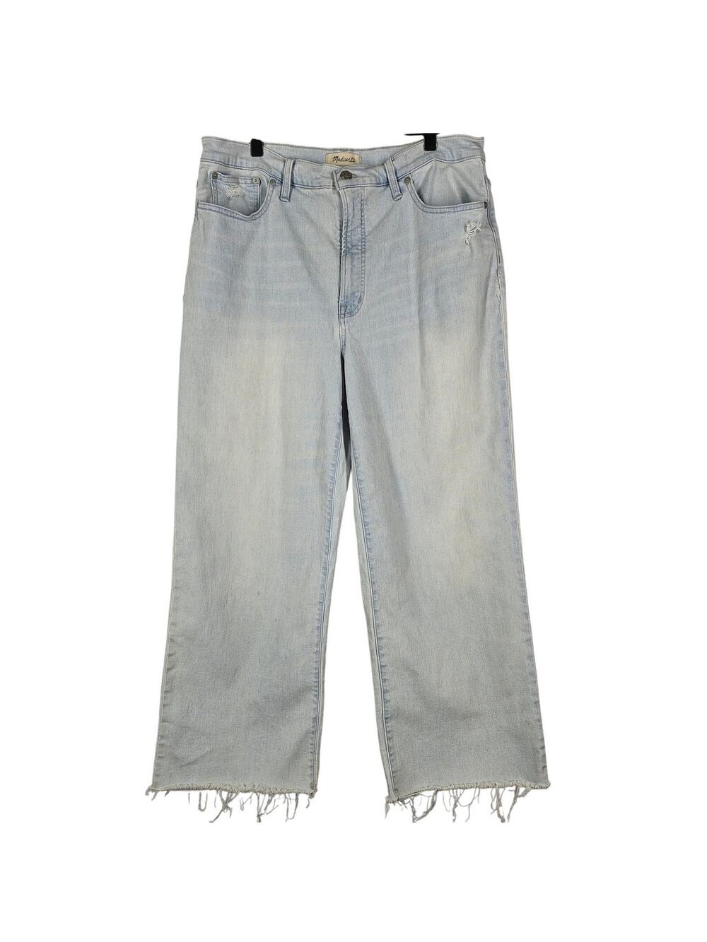 MADEWELL WOMEN'S WHITE WASHED BLUE THE PERFECT VINTAGE WIDELEG CROP JEAN SIZE 33
